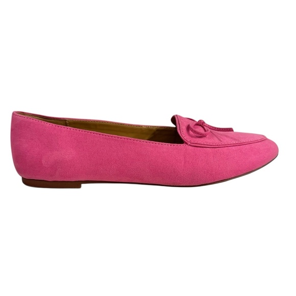 J. Crew Women’s Pink Bow Loafers Flats Shoes Slip On Size 9 Synthetic Suede - Picture 4 of 12